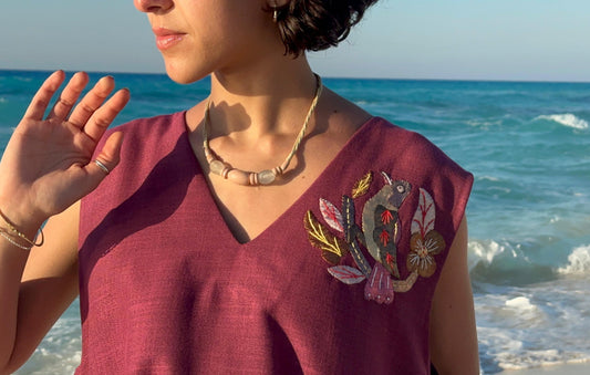 Midi BoysenberryLinen Dress