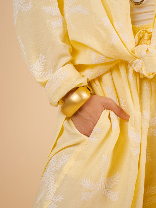 Butter yellow wide leg set