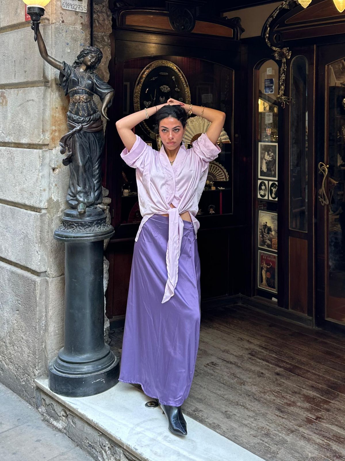 Lilac Satin Set