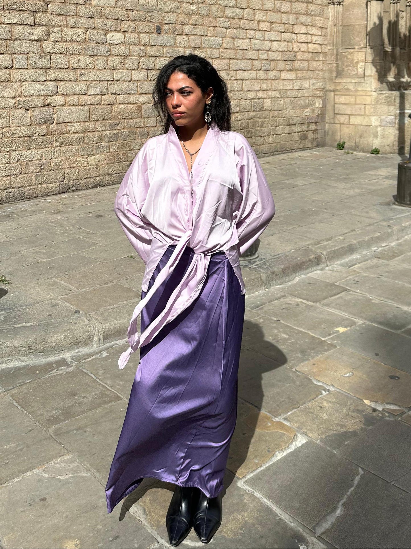 Lilac Satin Set