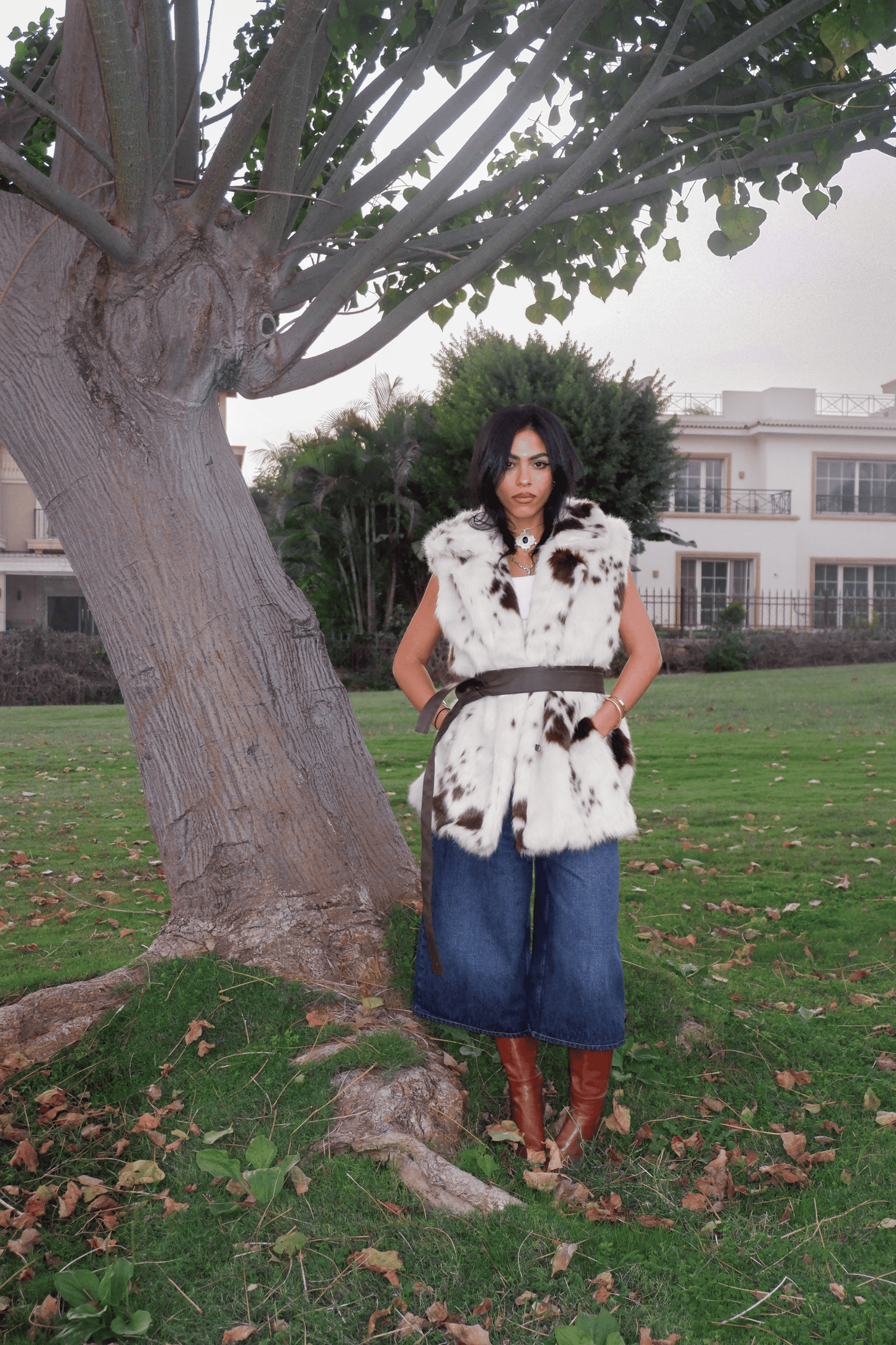 Animal Print Fur Vest