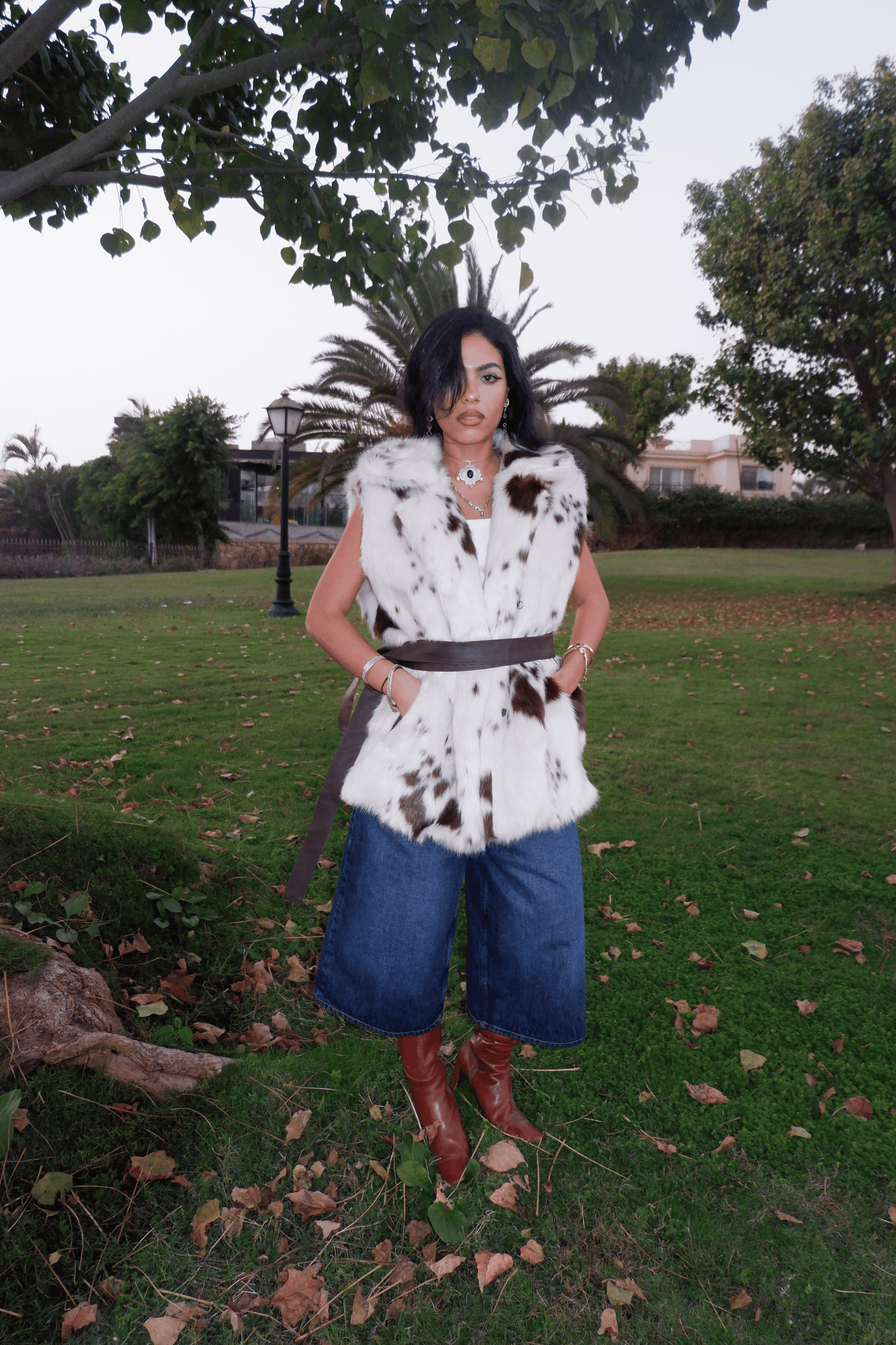 Animal Print Fur Vest