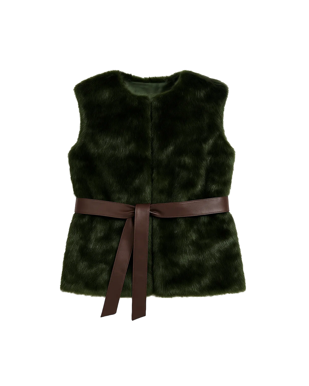 Olive Green Fur Vest
