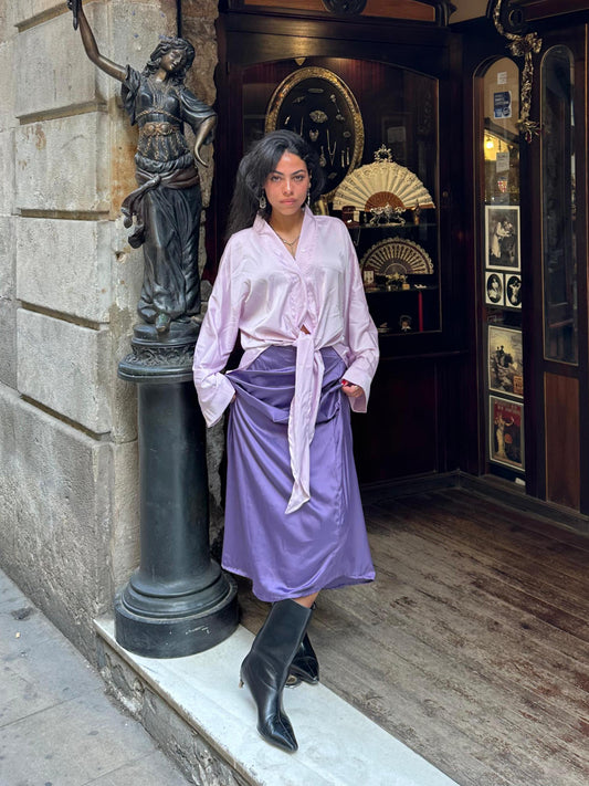 Lilac Satin Set