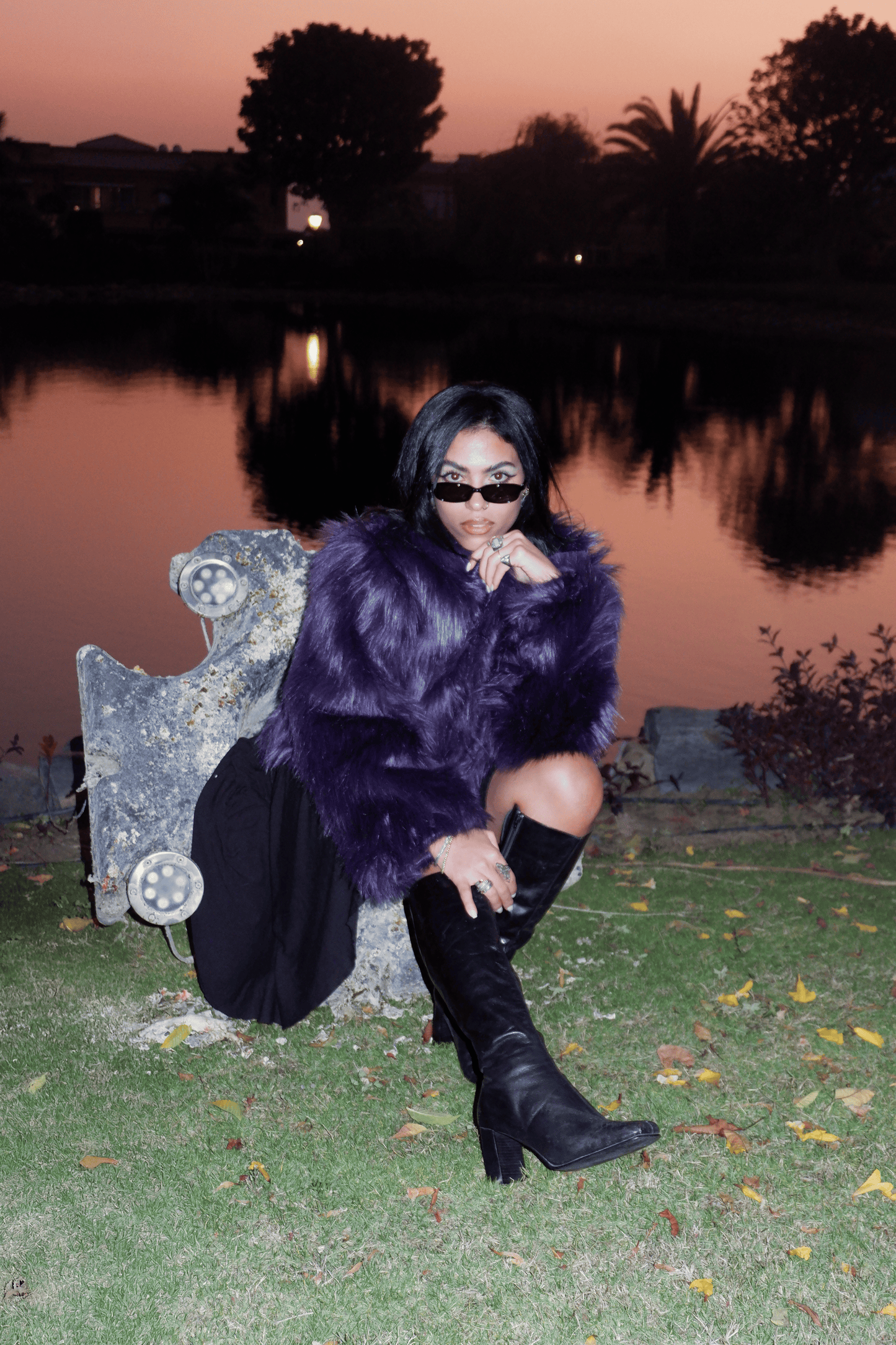 Deep Purple Fur Coat